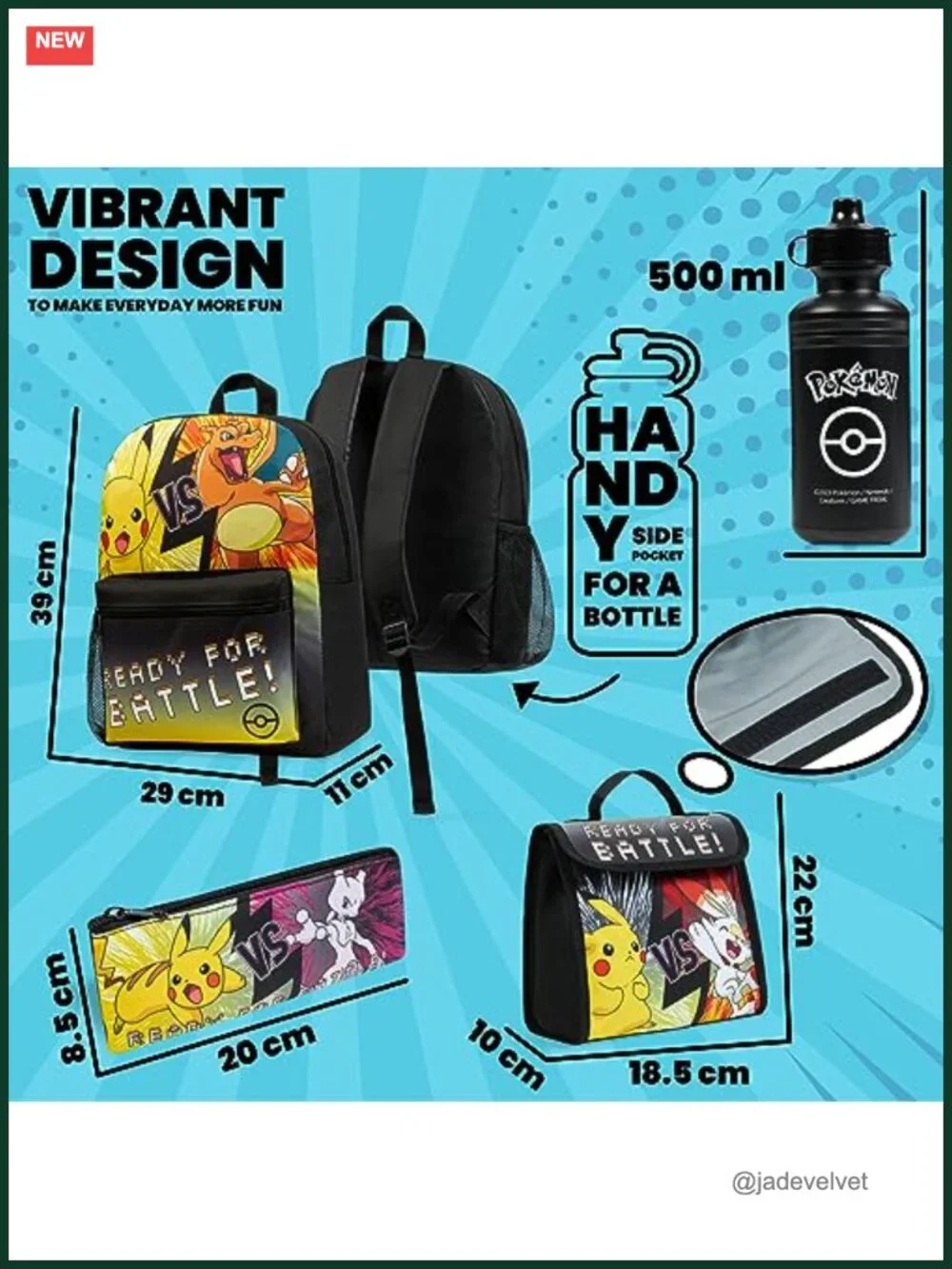 Kids Backpack Set with Pencil Case Water Bottle Lunch Bag Back to School